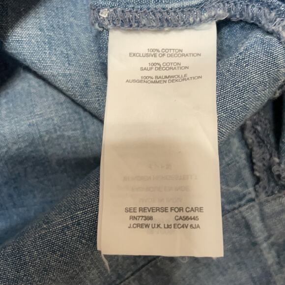 J. CREW Chambray Top Size XXS - Picture 5 of 8